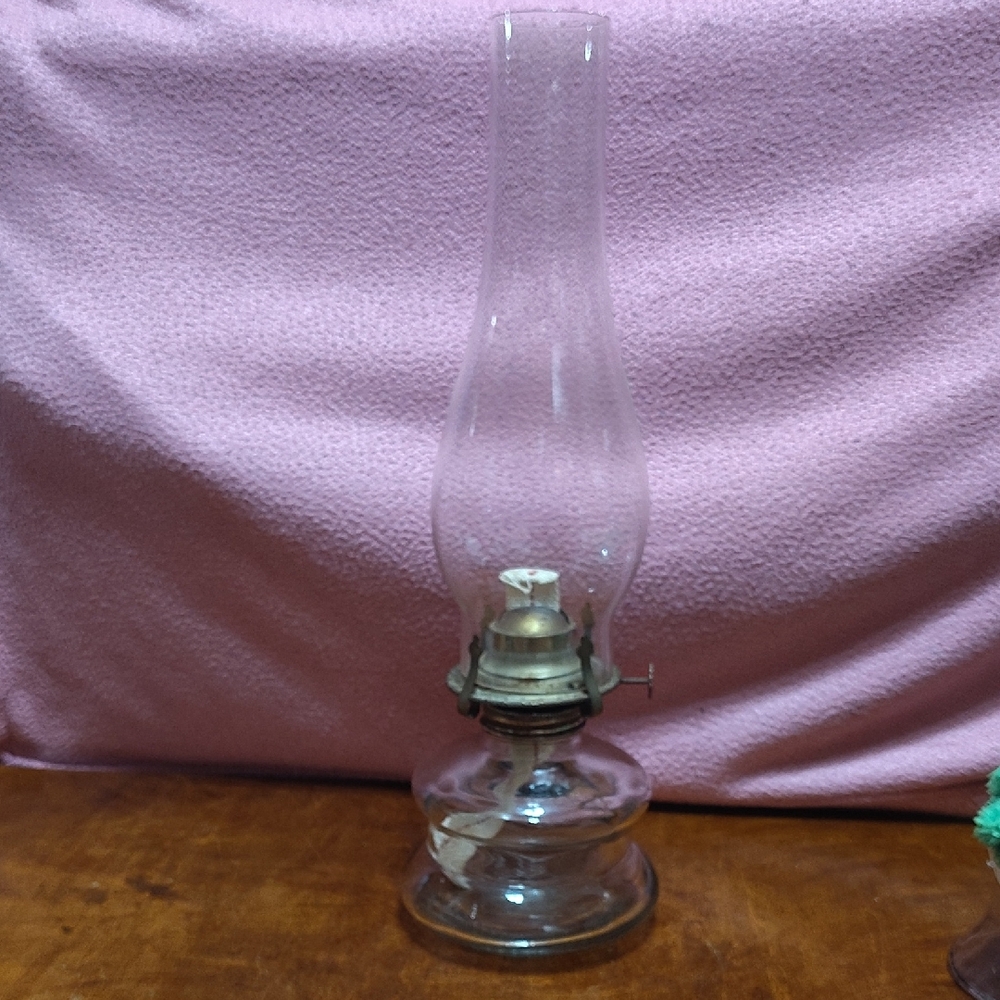 Clear Glass Oil Lamp - Classic Home Accent